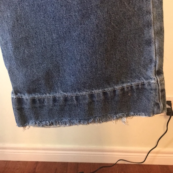 Pretty Little Thing Medium Blue Wide Leg Turn Up Hem Jeans - Picture 8 of 16
